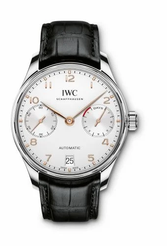 IWC Portugieser Automatic 5007 Stainless Steel / Silver - Gold Numerals IW5007-04 (IW500704)